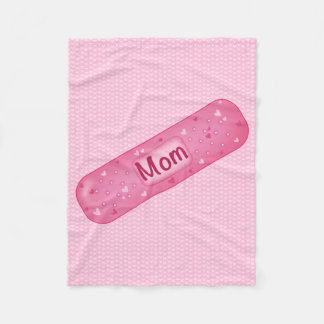  band-aid mom soft pink  fleece deken