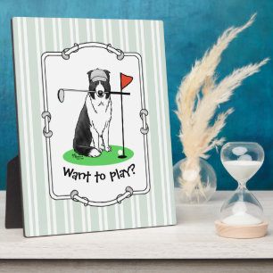 Band Collie Dog Golf (zwart-wit) Fotoplaat