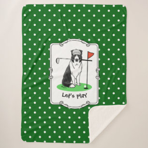 Band Collie Dog Golf (zwart-wit) Sherpa Deken