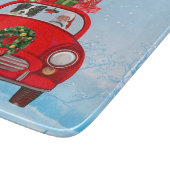 Band collie Dog in auto met kerstman Snijplank (Hoek)