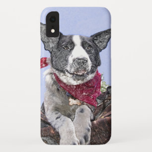 Band Collie Heeler Mix Rescue Dog Sketch Art iPhone XR Hoesje