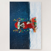 Band Collie-hond met kerstcadeaus Legpuzzel (Verticaal)