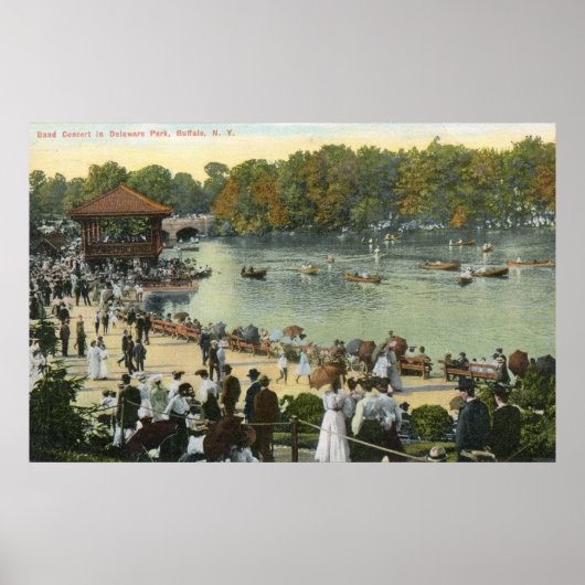 Band Concert, Delaware Park, Buffalo 1911 Poster (Voorkant)