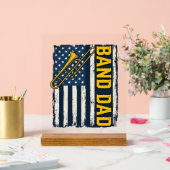 Band Dad Trombone American Flag Vintage Shirt Desi (Mariage)