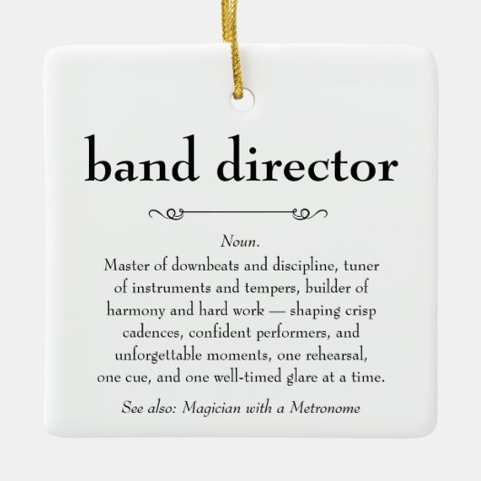 Band Director Definitie Bedankt Gift Keramisch Ornament (Voorkant)