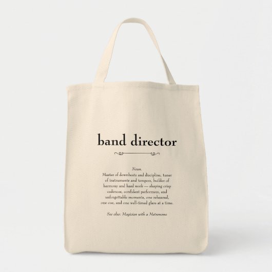Band Director Definitie Bedankt Gift Tote Bag (Voorkant)
