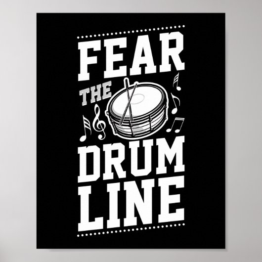 Band drumkorps vrezen de drumlijn poster (Voorkant)
