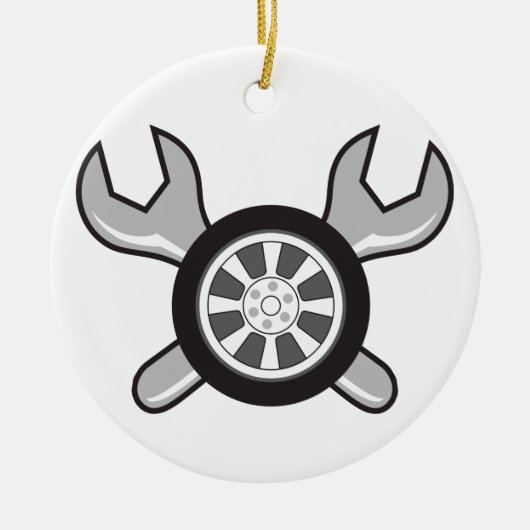 Band en draden keramisch ornament (Voorkant)