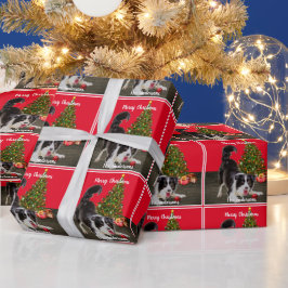 Band en kerstboom cadeaupapier
