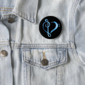 Band- en Treble Cleart Ronde Button 5,7 Cm (In situ)