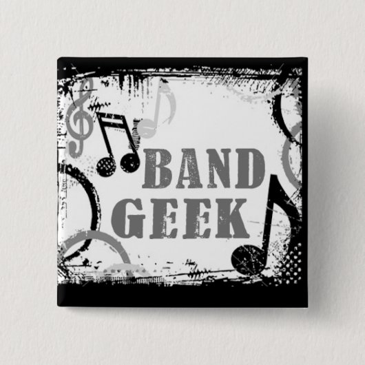 Band Geek Pin Vierkante Button 5,1 Cm (Voorkant)