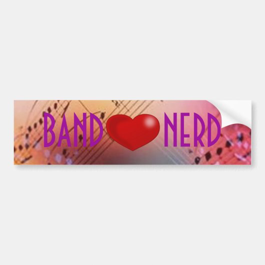 Band *hart* Nerd Bumpersticker (Voorkant)