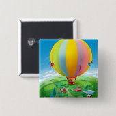 Band in de wind vierkante button 5,1 cm (Voorkant /achterkant)