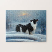 Band in wintersneeuwlandschap legpuzzel (Horizontaal)