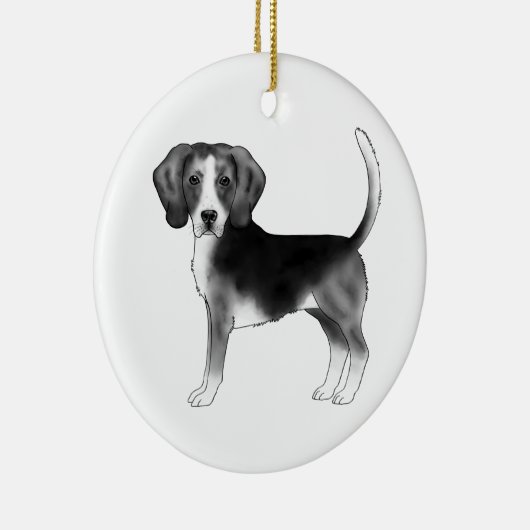 Band in zwart-wit met aangepaste tekst keramisch ornament (Rechts)