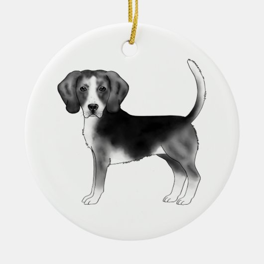 Band in zwart-wit met aangepaste tekst keramisch ornament (Voorkant)