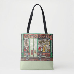 Band Instrument Music Shop Waterverf Canvas tas