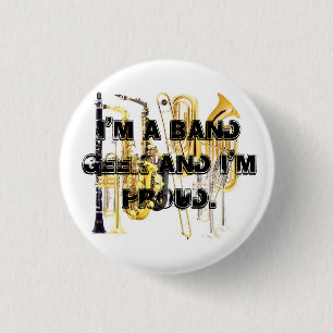 Band-instrumenten, ik ben een Band Geek en ik ben Ronde Button 3,2 Cm