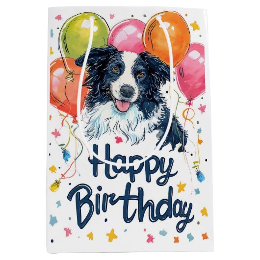 Band met ballonnen medium cadeauzakje (Voorkant)