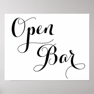 Band met open borden zwart en wit poster