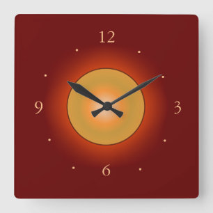 Band met Oranje gloed Center>Wandklok Vierkante Klok