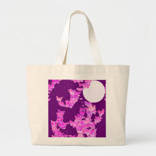 Band met vlinders - orchidee, amethyst grote tote bag