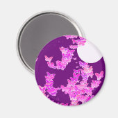 Band met vlinders - orchidee, amethyst magneet (Voorkant / Achterkant)