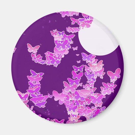 Band met vlinders - orchidee, amethyst magneet (Voorkant)