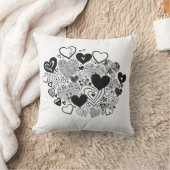 Band met zwarte en witte hartdetails kussen (Deken)