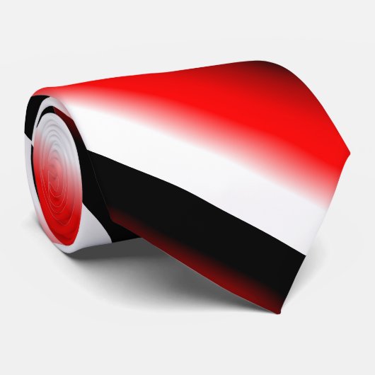 Band met zwarte, rode en witte gradiënt stropdas (Opgerold)