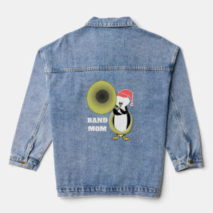 Band Moeder Baby Pinguïn Speelt Tuba Denim Jacket