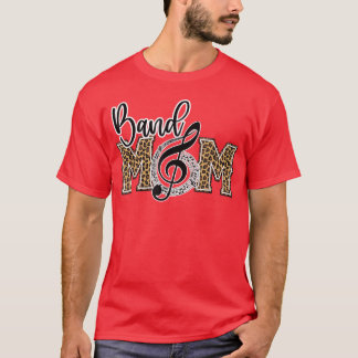 Band Moeder Luipaard Print Trots Band Moeder vinta T-shirt