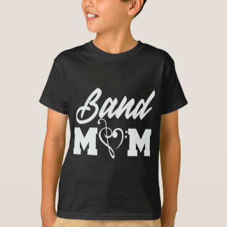 Band Mom Heart Treble Clef en Bass Clef Funny T-shirt