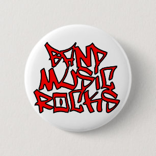Band Music Rocks Ronde Button 5,7 Cm