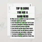 Band Nerd Top 10 Briefkaart (Voorkant / Achterkant)