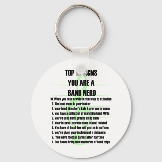 Band Nerd Top 10 Sleutelhanger (Voorkant)