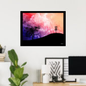 Band op een heuvel poster (Thuiskantoor)