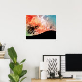 Band op een heuvel poster (Thuiskantoor)