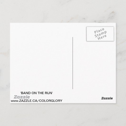 BAND OP HET RUN BRIEFKAART (Achterkant)