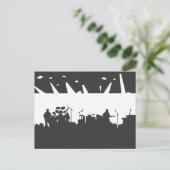 Band op het Silhouet B&W van het Overleg van het Briefkaart (Staand voorkant)