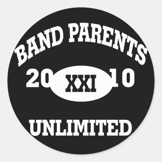 Band Ouders Onbeperkt 2010 Ronde Sticker (Voorkant)