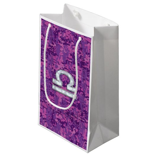 Band over Fuchsia Digital Camo Klein Cadeauzakje (Voorkant Gekanteld)