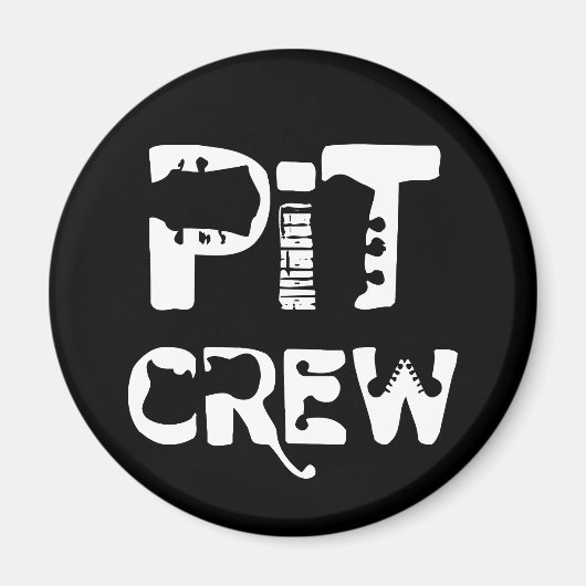 Band Pit Crew Muzikale Tekst Magneet (Voorkant)