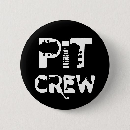 Band Pit Crew Muzikale Tekst Ronde Button 5,7 Cm (Voorkant)