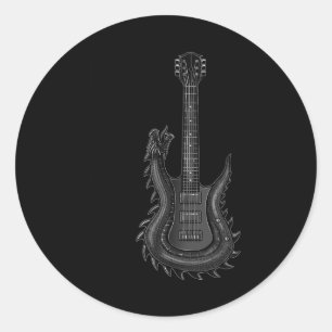 Band Rock and Roll gitaren voor mannen Band T-shir Ronde Sticker