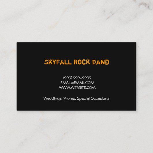 Band, rock, Singers Performance Entertainment Visitekaartje (Achterkant)