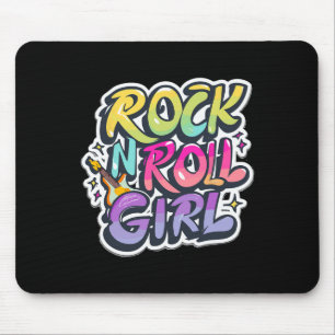 Band Shirten voor Kids Rock N Roll Girl Rock and R Muismat