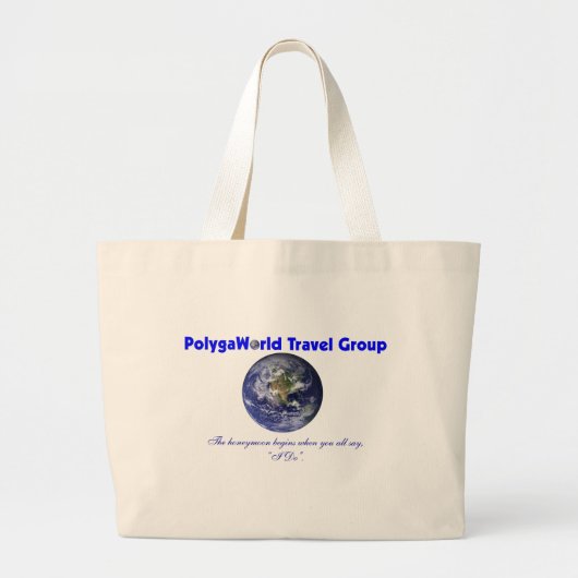 Band-tas van de Polygaworld Travel Group Grote Tote Bag (Voorkant)