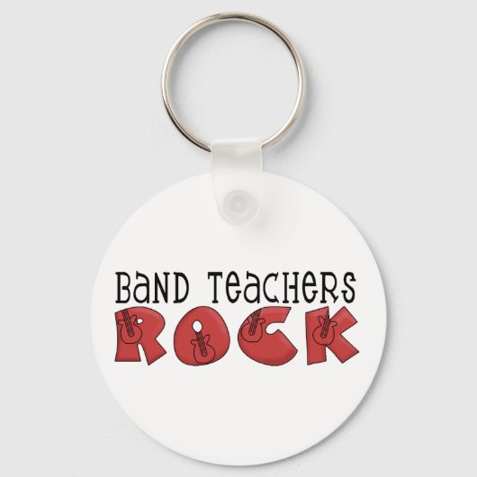 Band Teachers Rock Tshirts and Gifts Sleutelhanger (Voorkant)