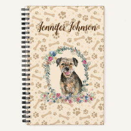 Band Terrier Dog Paw Print & Florence Cute Notitieboek